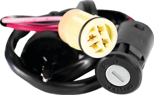 QuadBoss ignition switch for Honda TRX400FW and TRX350FM FourTrax Rancher 4x4 models, showing the key and switch assembly.