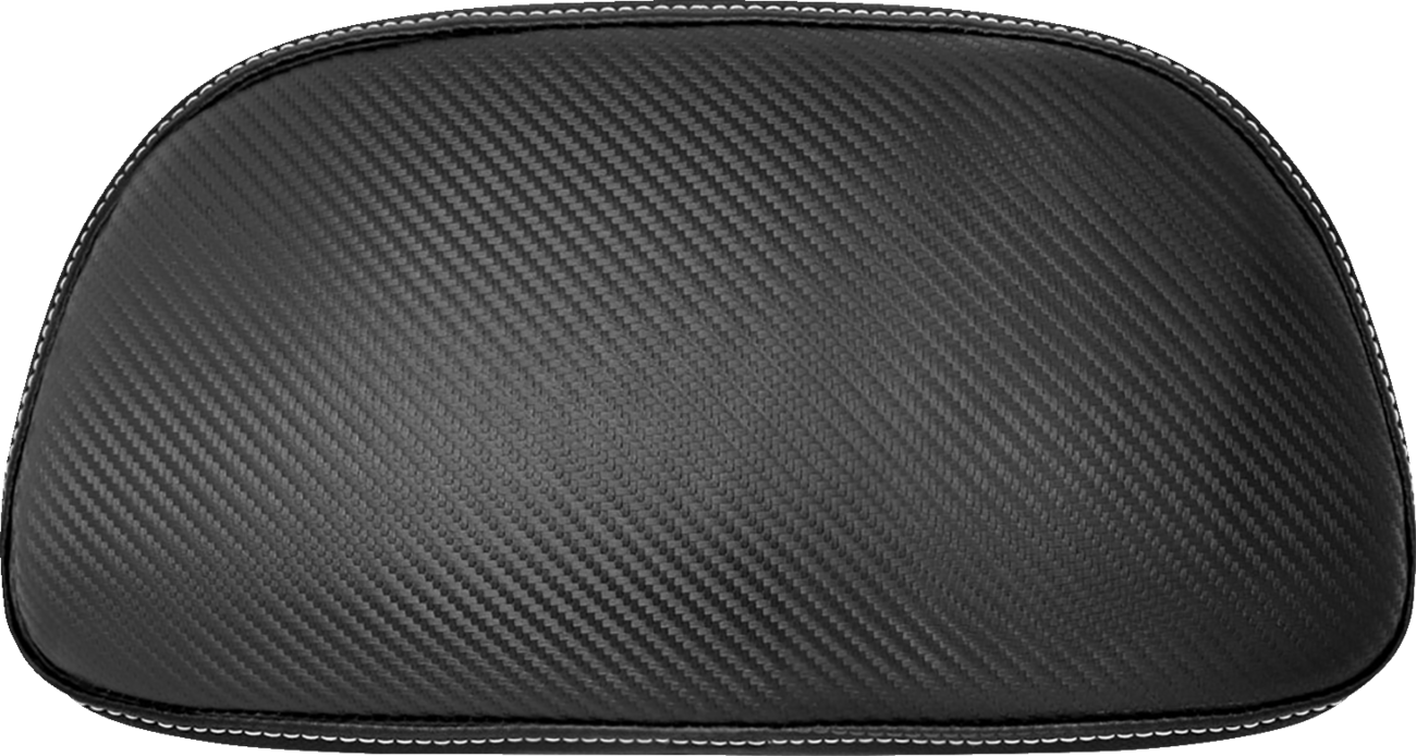 SADDLEMEN Chopped Tour Pack Cover for RoadSofa Carbon Fiber motorcycle seat, showing sleek black carbon fiber finish and compact design