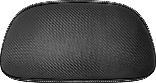 SADDLEMEN Chopped Tour Pack Cover for RoadSofa Carbon Fiber motorcycle seat, showing sleek black carbon fiber finish and compact design