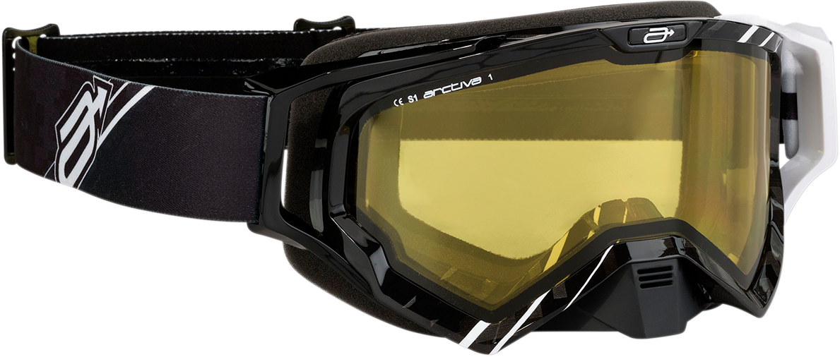 Bill's Exhausts ARCTIVA Vibe Snow Goggles in black and white, featuring a sleek design and adjustable straps for winter sports.