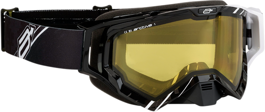 Bill's Exhausts ARCTIVA Vibe Snow Goggles in black and white, featuring a sleek design and adjustable straps for winter sports.