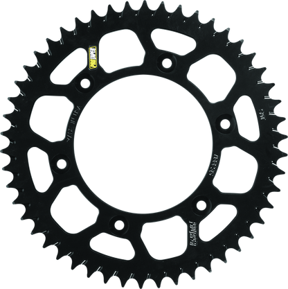 ProTaper Kawasaki/Suzuki rear black sprocket with 47 teeth, compatible with motorcycle models, featuring durable metal construction.