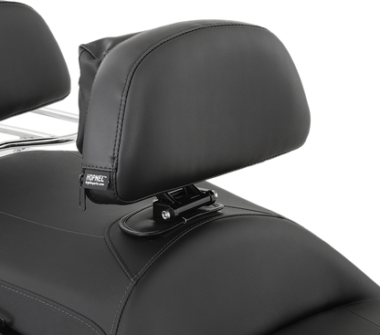 Bill's Exhausts SHOW CHROME Detachable Smart Mount Backrest for GL1800 motorcycle engine, with chrome finish and adjustable design