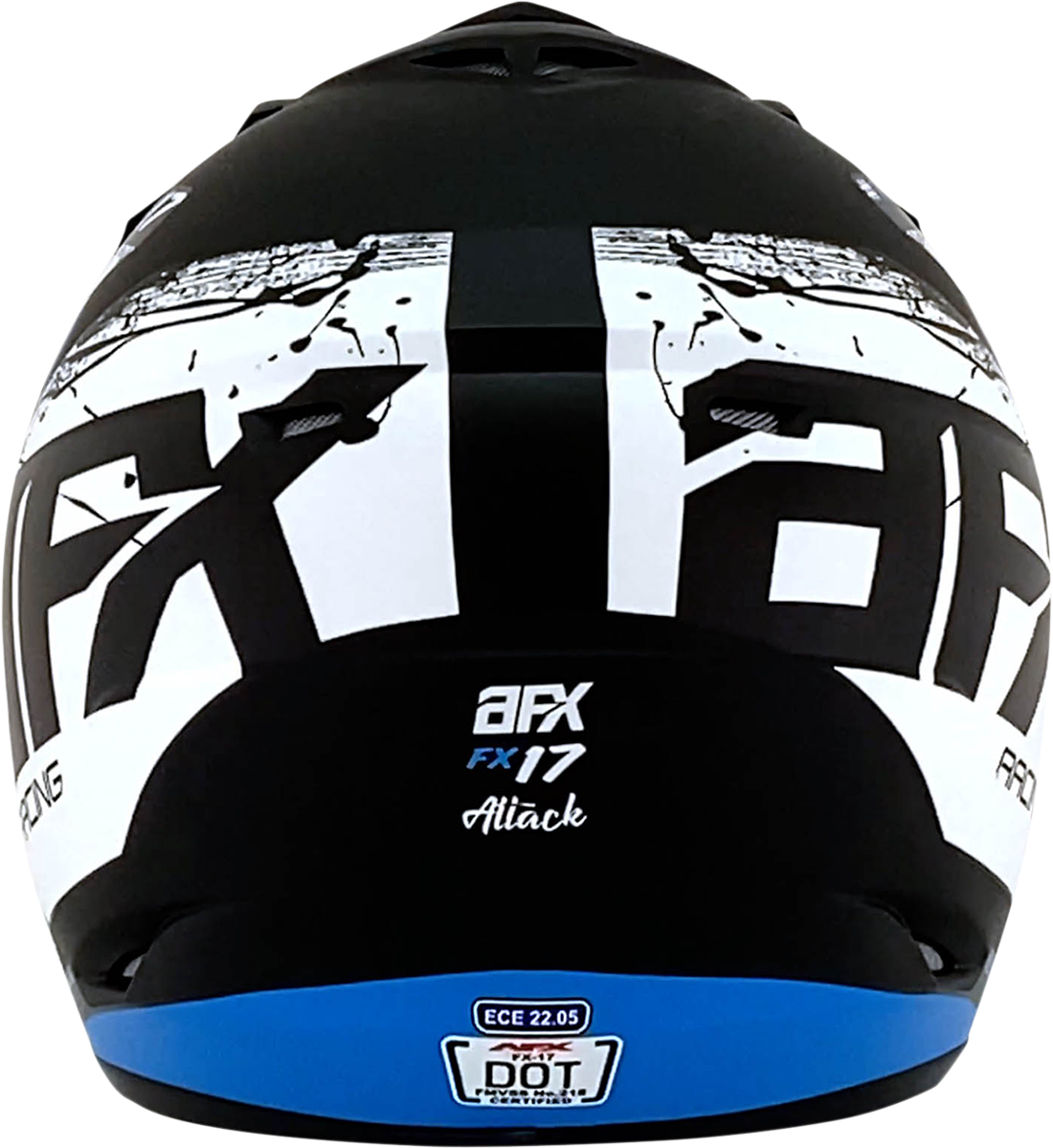 Bill's Exhausts AFX FX-17 Attack helmet in matte blue and black, size 2XL, with a sleek aerodynamic design and vent openings.