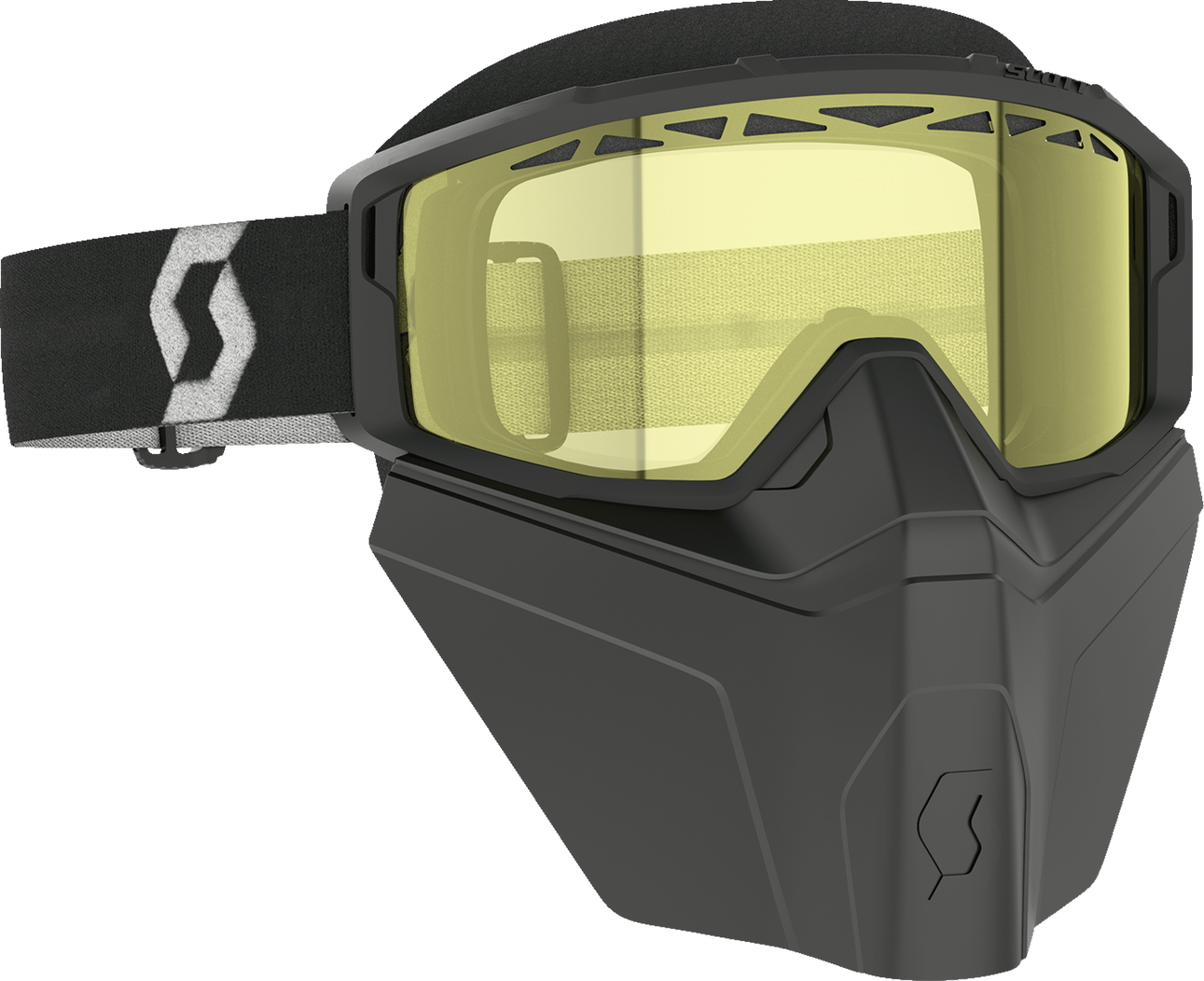 SCOTT Primal Safari Facemask Snow Goggle - Black/White - Yellow 278608-1007029 - Howling Moto