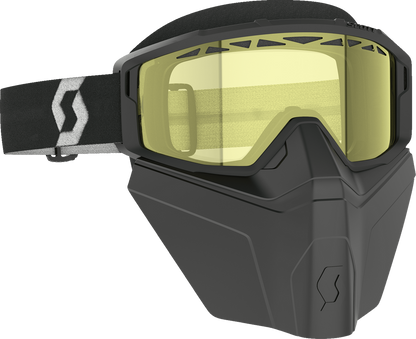 SCOTT Primal Safari Facemask Snow Goggle - Black/White - Yellow 278608-1007029 - Howling Moto