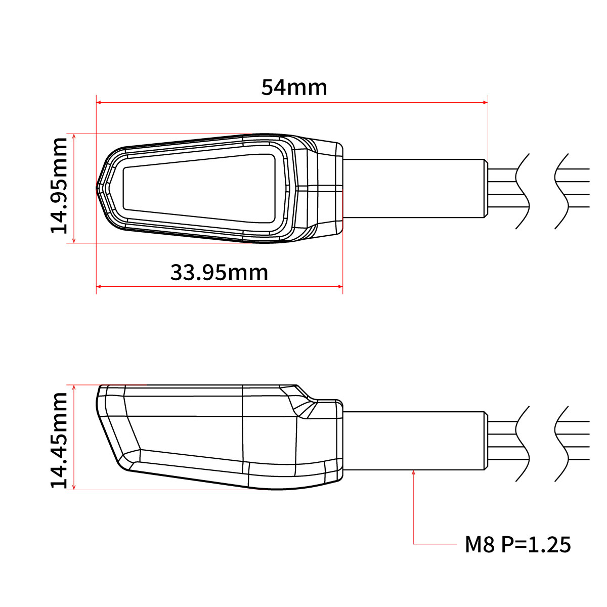 ZETA, ZETA 701 LED Turn Signal with Clear Lens and Matte Black Body – Reliable 12V Motorcycle Signal Light