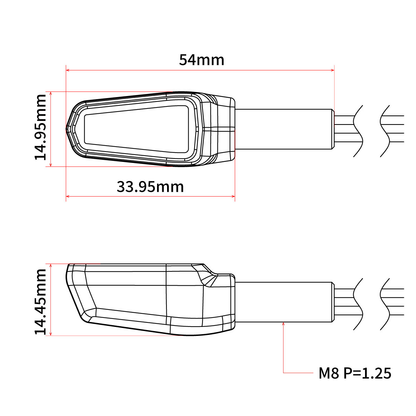 ZETA, ZETA 701 LED Turn Signal with Clear Lens and Matte Black Body – Reliable 12V Motorcycle Signal Light