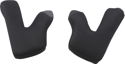 Bill's Exhausts 100% Status Cheek Pads for helmets, sizes S and XL, shown in black with soft padding and secure fit.