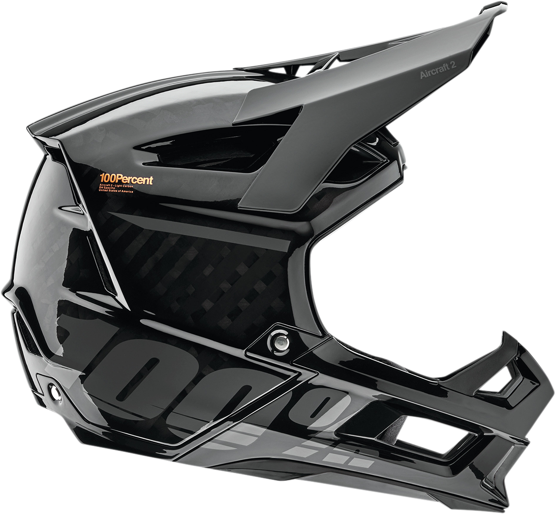 Black 100% Aircraft 2 bicycle helmet in medium size with aerodynamic design, from Bill's Exhausts.
