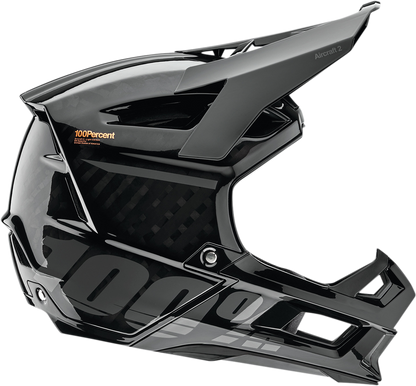 Black 100% Aircraft 2 bicycle helmet in medium size with aerodynamic design, from Bill's Exhausts.