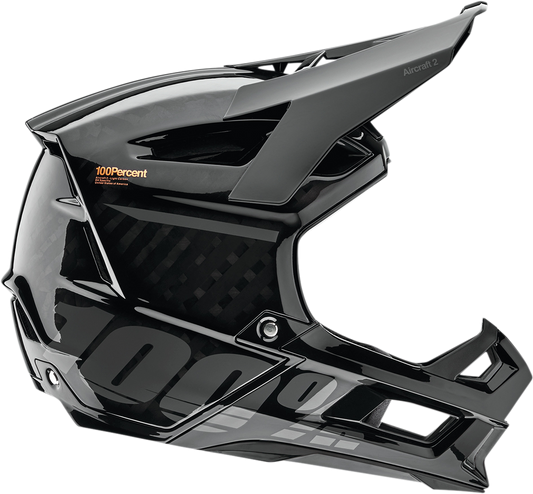 Black 100% Aircraft 2 bicycle helmet in medium size with aerodynamic design, from Bill's Exhausts.