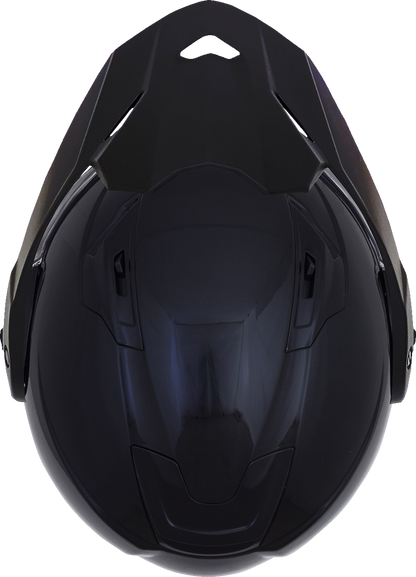 Gloss black AFX FX-111DS motorcycle helmet in small size with aerodynamic design and clear face shield.