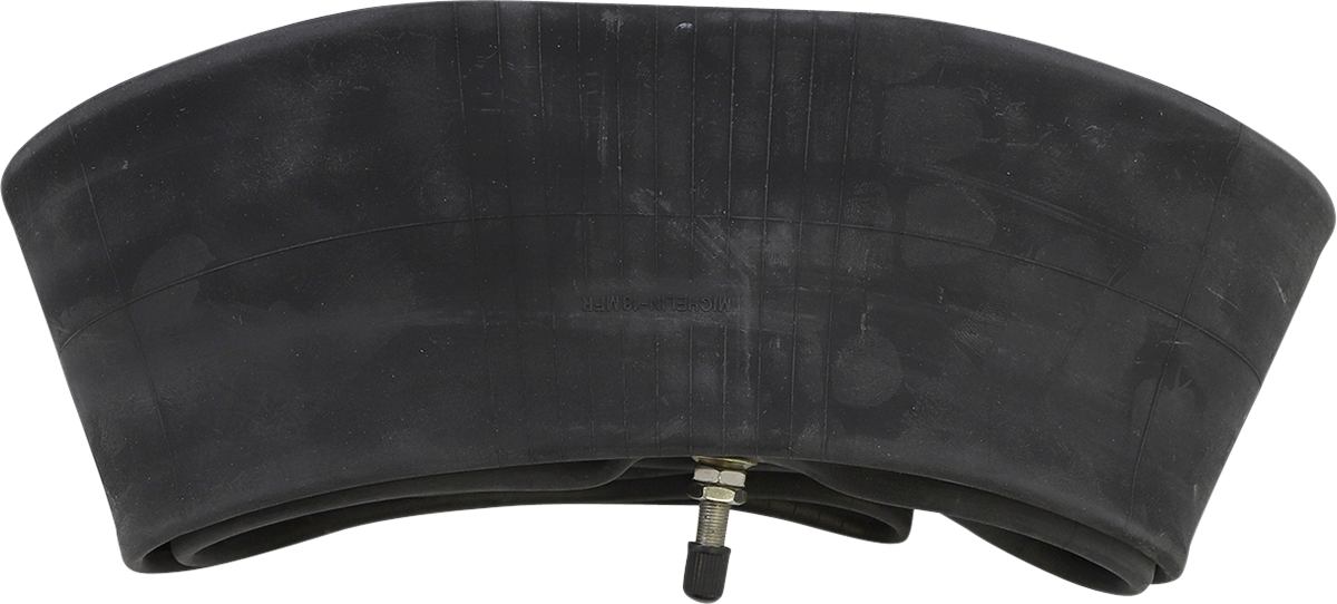 Michelin 18-inch standard inner tube with TR-4 metal valve, suitable for bicycle or motorcycle tires, featuring center and side valve design.