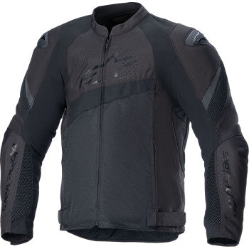 Black Alpinestars T-GP Plus R v4 Airflow motorcycle jacket, small size, featuring ventilation panels and sporty design.