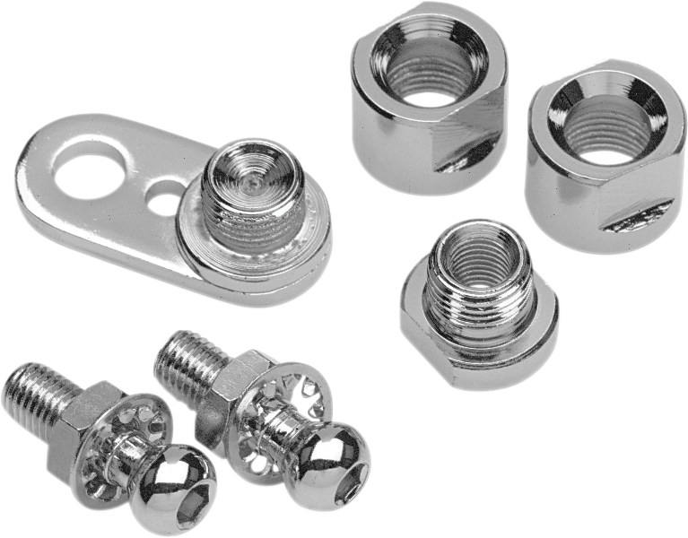 Chrome DRAG SPECIALTIES Turn Signal Swivel Kit with adjustable mounting for motorcycle turn signals.