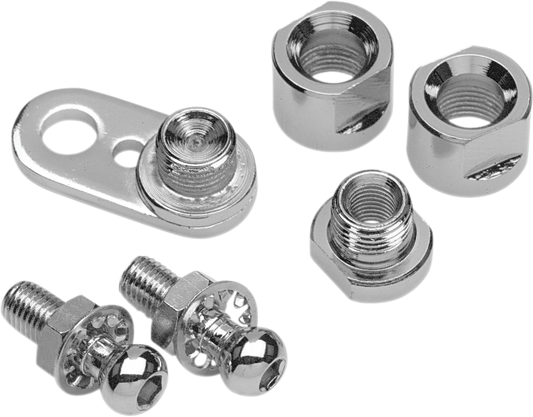 Chrome DRAG SPECIALTIES Turn Signal Swivel Kit with adjustable mounting for motorcycle turn signals.