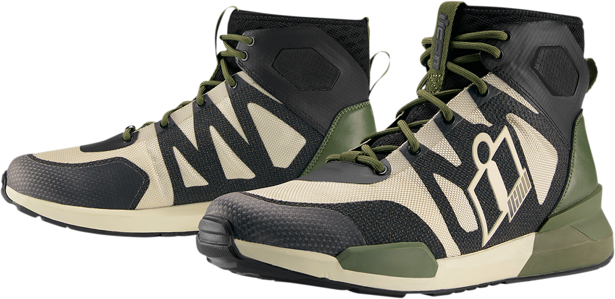 Bill's Exhausts ICON Hooligan shoes in green, size 10, featuring stylish design and comfortable fit.