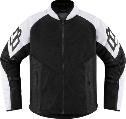 Bill's Exhausts ICON Mesh AF™ Jacket in black and white, XL size, featuring a lightweight, breathable mesh design.