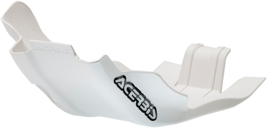 White Acerbis skid plate for Husqvarna and KTM motorcycles, body protection part with product code 2630580002.