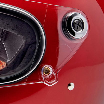 BILTWELL Gringo S helmet in metallic cherry red, medium size, with a smooth glossy finish and classic motorcycle helmet design.