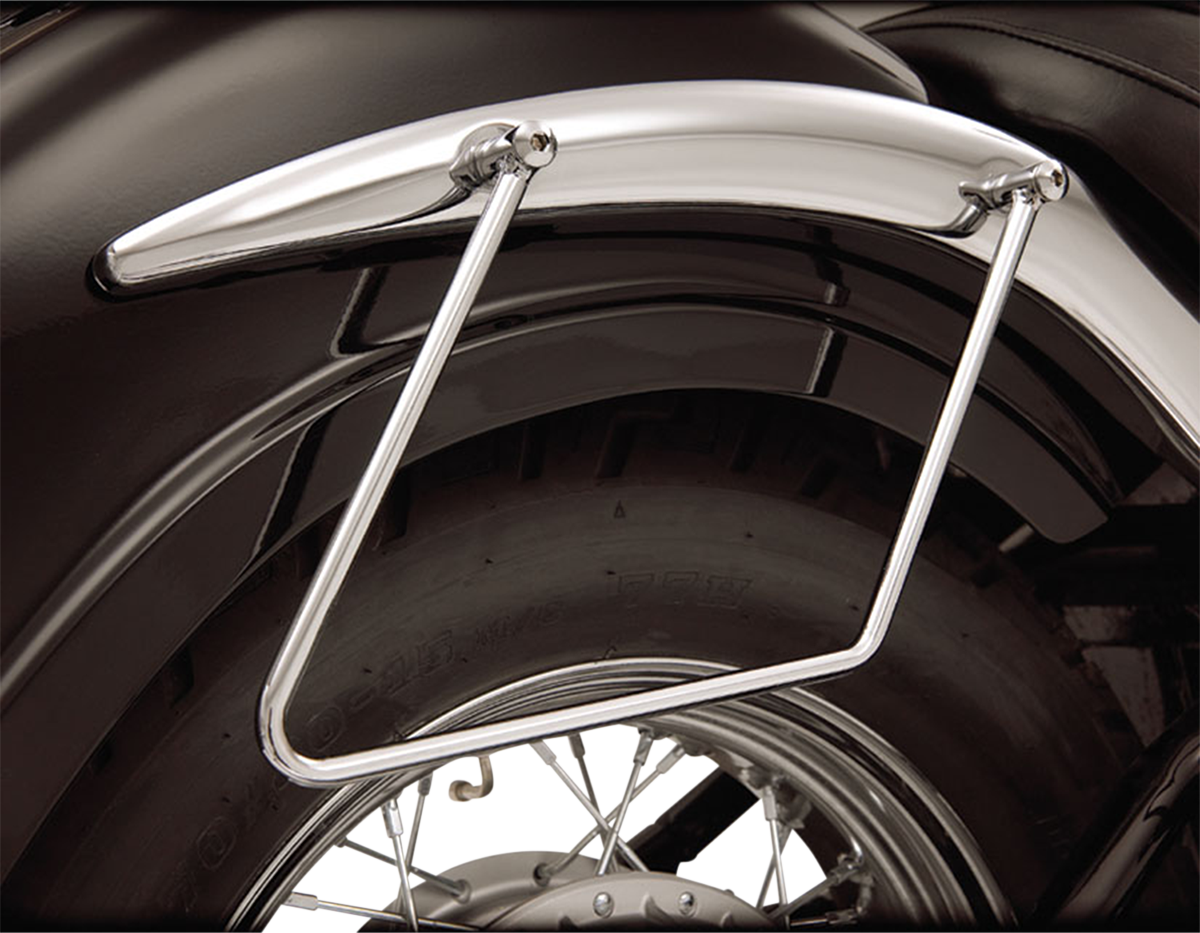 Bill's Exhausts SHOW CHROME Saddlebag Stays for VL800/C50 engine, durable metal supports for motorcycle saddlebag installation