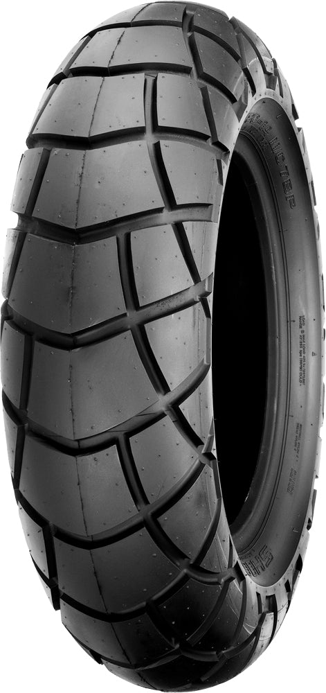 SHINKO Tire 428 Series front 130/80-18 bias tire for TW200 and Grom motorcycles, shown in a close-up image.