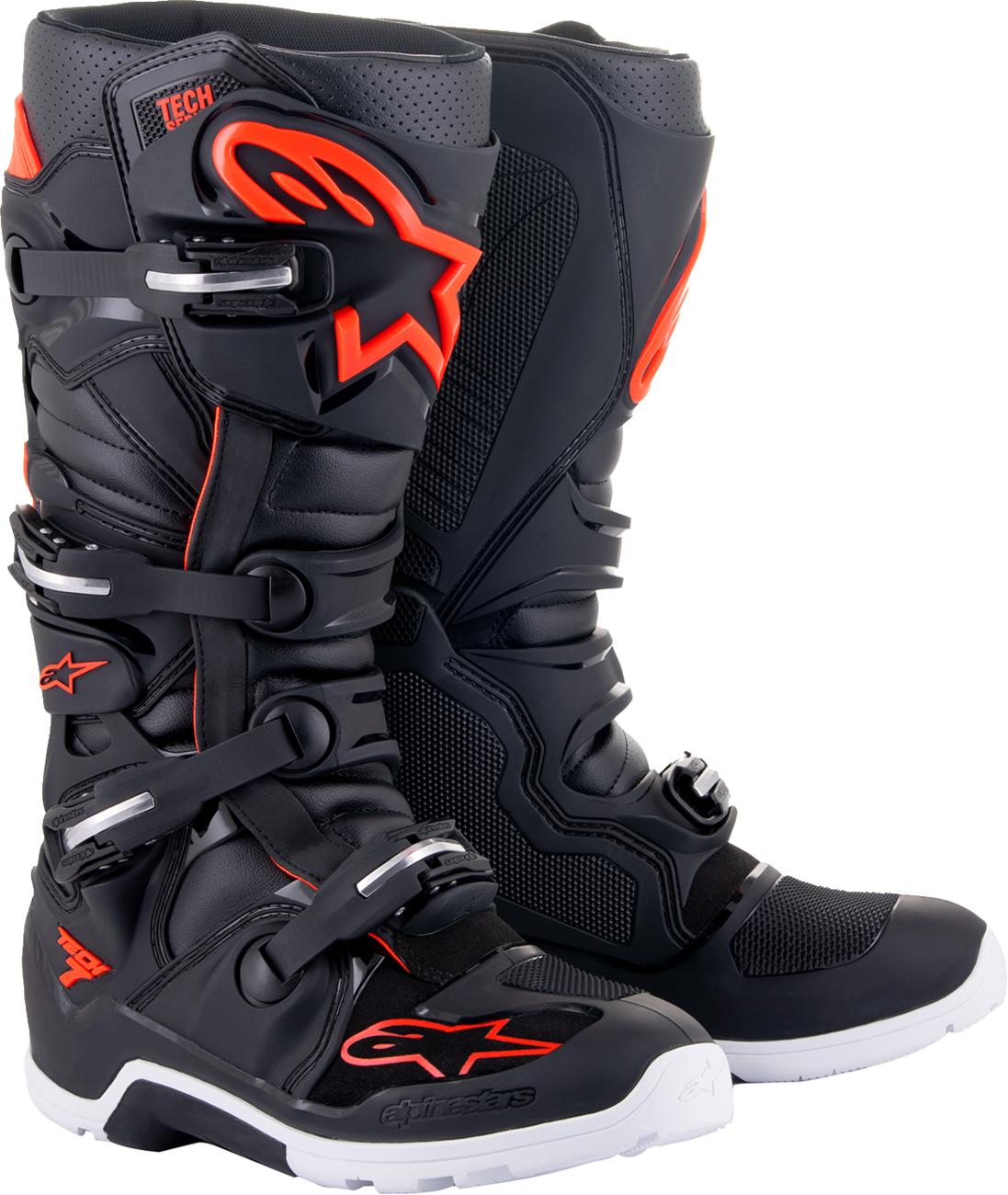ALPINESTARS Tech 7 Enduro Boots - Black/Red Fluorescent - US 10 2012114-1030-10 - Howling Moto