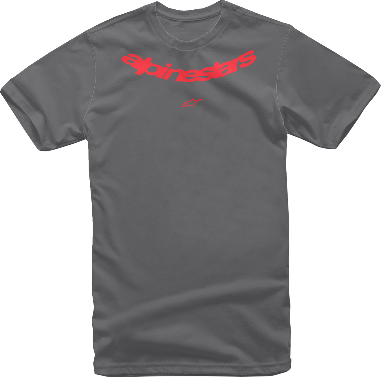 Alpinestars Lurv T-Shirt in charcoal color, 2XL size, featuring the brand logo on the front, made of soft cotton fabric.