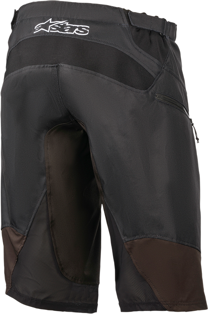 Black and white ALPINESTARS Astar Racer Shorts for men, size US 28, featuring sporty design and branding details.