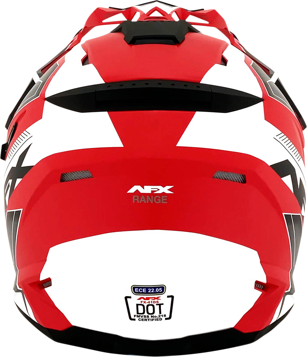 Bill's Exhausts AFX FX-41 motorcycle helmet in matte red, medium size, with a sleek aerodynamic design.