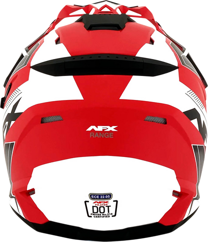 Bill's Exhausts AFX FX-41 Helmet Range in matte red, XL size, featuring sleek aerodynamic design and clear visor, safety gear for riders.