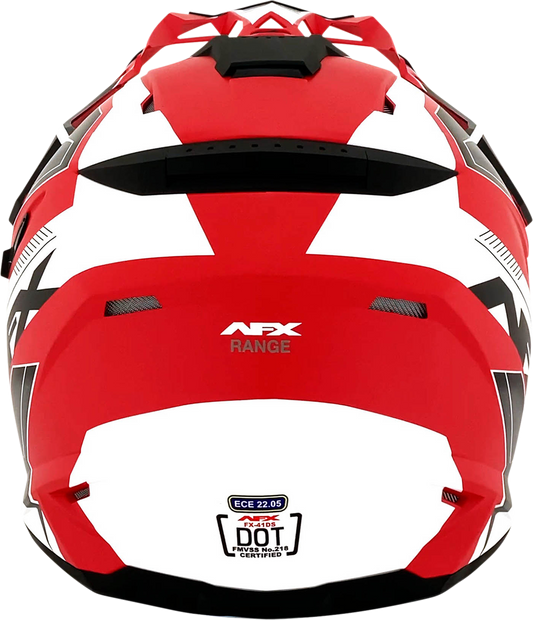 Bill's Exhausts AFX FX-41 Helmet Range in matte red, XL size, featuring sleek aerodynamic design and clear visor, safety gear for riders.