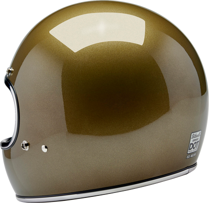 Bill's Exhausts BILTWELL Gringo Helmet in Ugly Gold, medium size, featuring a sleek motorcycle helmet design with a glossy finish.