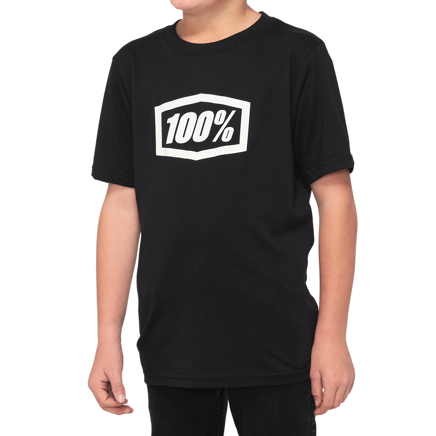 100% Youth Icon T-Shirt - Black - Medium 20001-00005 - Howling Moto