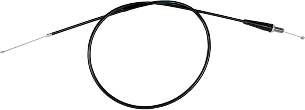 Black vinyl motorcycle throttle cable by Motion Pro, model 02-0472, with metal fittings for precise control.