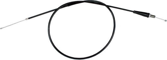 Black vinyl motorcycle throttle cable by Motion Pro, model 02-0472, with metal fittings for precise control.
