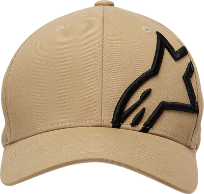 Bill's Exhausts Alpinstars Corp Shift 2 Hat in sand and black, small/medium size, with embroidered logo and adjustable strap.