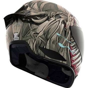ICON Domain™ Helmet Grand Maw in gray, 3XL size, with aerodynamic helmet design and detailed graphics, by Bill's Exhausts.
