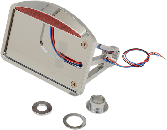 DRAG SPECIALTIES side mount taillight and license plate mount for motorcycle, black metal construction with mounting hardware