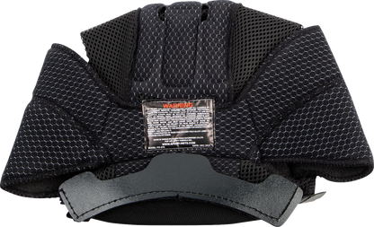 Black XL AFX FX-37X Liner helmet with padded interior and adjustable straps, designed for motorcycle safety and comfort.
