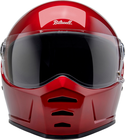 BILTWELL Lane Splitter motorcycle helmet in metallic cherry red, small size, featuring a sleek, glossy finish and full-face design