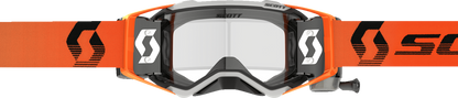 Scott Prospect WFS Goggle in gray and orange with clear lens, designed for motocross and off-road riding.