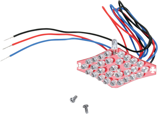 DRAG SPECIALTIES Replacement LED Board Diamond 28-6047-A, close-up of the LED electronic circuit board with LED lights.