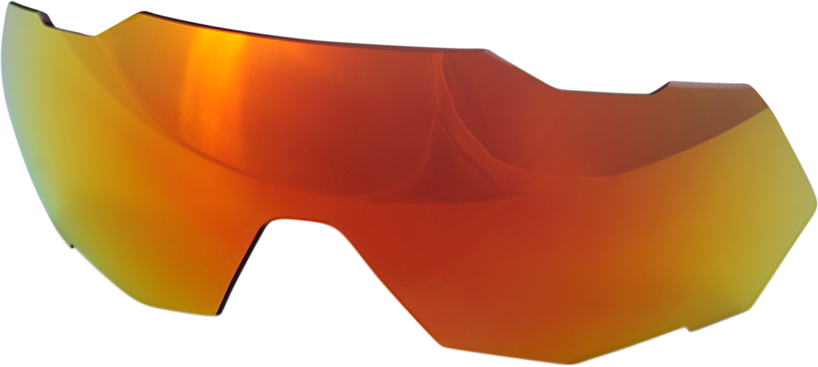 Bill's Exhausts 100% Speedtrap Lens with red mirror finish, designed for high-performance motorcycle helmets and visors.