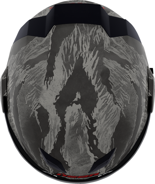 Bill's Exhausts ICON Airflite™ helmet in gray with tiger's blood design, small size, featuring MIPS® safety technology.