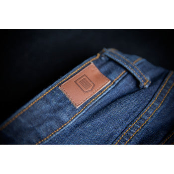 Blue ICON Women's MH1000™ Jeans in size 12, showcasing classic denim fit and stitching details.