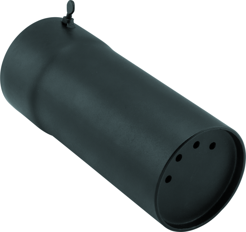 QuadBoss universal hunting exhaust muffler part 157168 for sound reduction, shown installed on a vehicle.
