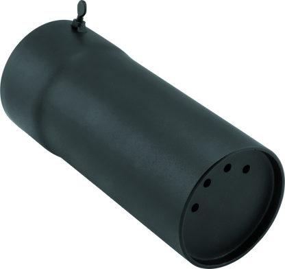 QuadBoss universal hunting exhaust muffler part 157168 for sound reduction, shown installed on a vehicle.