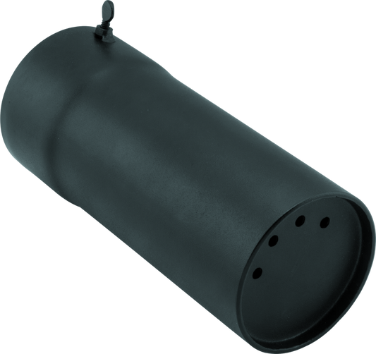 QuadBoss universal hunting exhaust muffler part 157168 for sound reduction, shown installed on a vehicle.